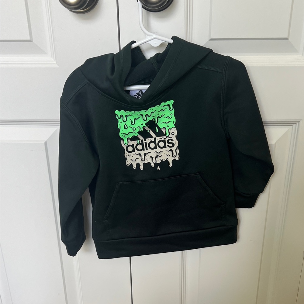 Adidas Kids Hoodie with Green and White Graphic